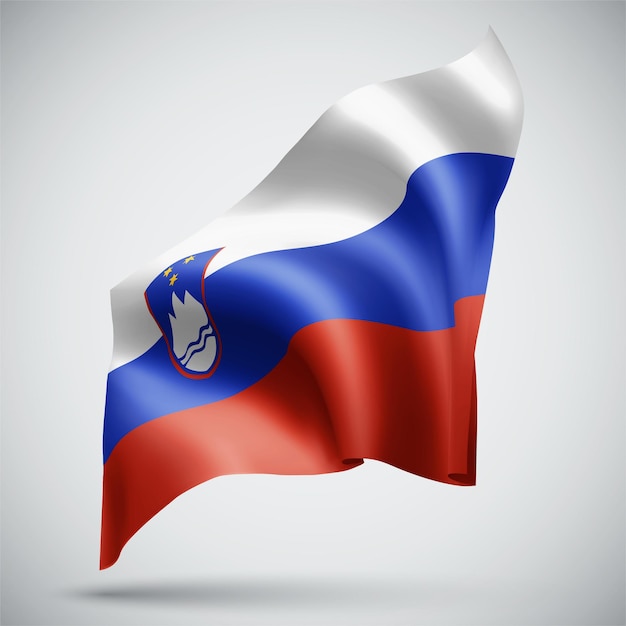 Eslovenia, vector 3d bandera aislada sobre fondo blanco