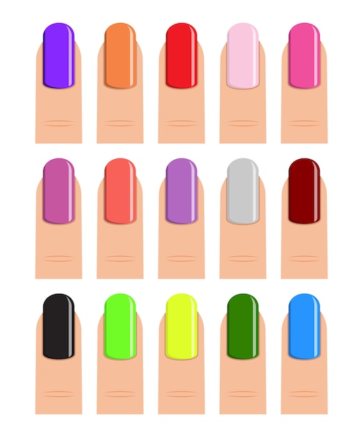 Esmalte de uñas en diferentes tonos.