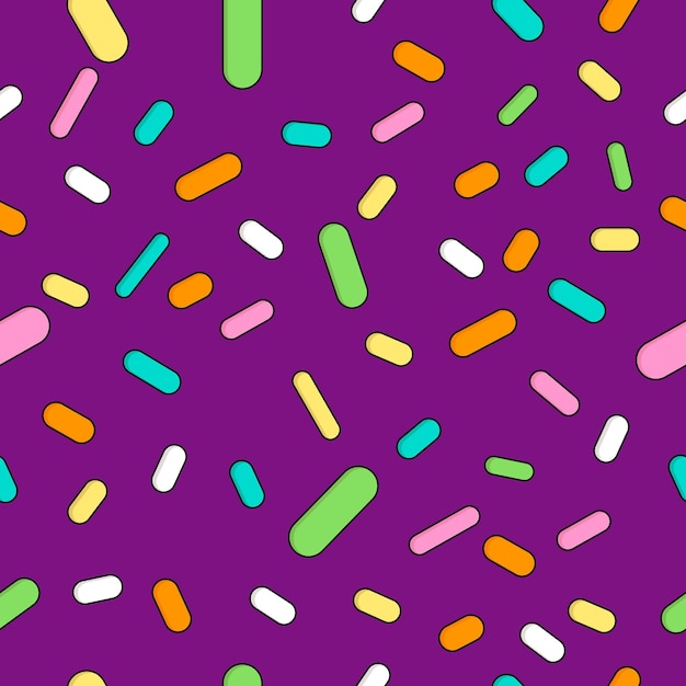 Esmalte de rosquilla con salpicaduras patrón sin costuras sabroso diseño de cartel plantilla ilustración vectorial