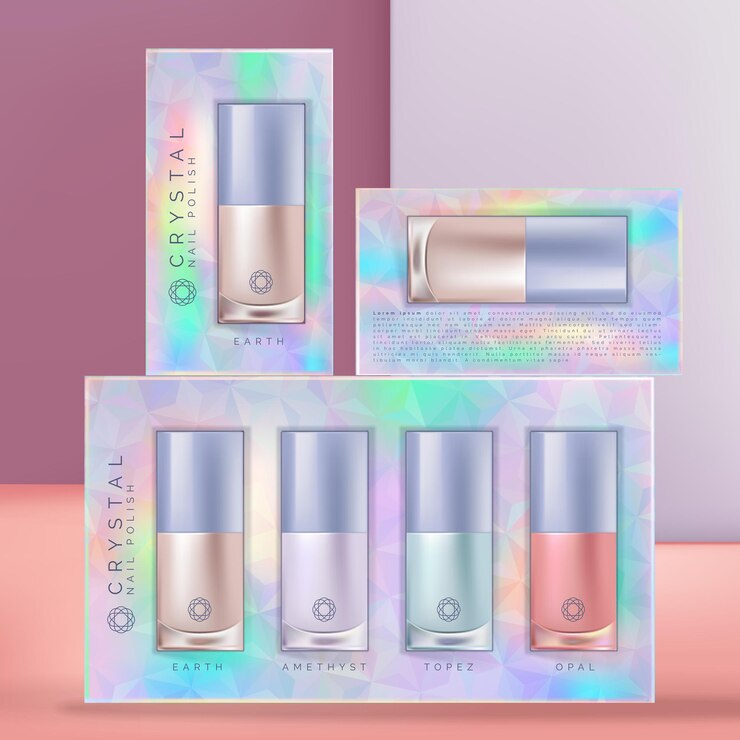 Esmalte de uñas de belleza holográfico o iridiscente