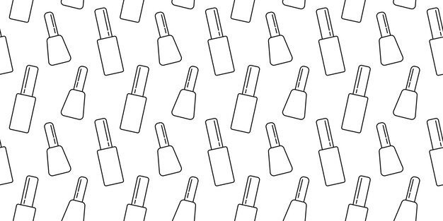Esmalte de uñas contorno patrón sin costuras en fondo blanco patrón de esmalte para uñas en blanco y negro