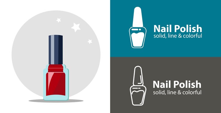 Vector esmalte de uñas vector aislado icono plano cosméticos línea de belleza elemento de diseño sólido