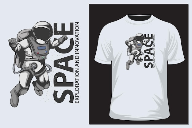 Espacio astronauta. Gráfico vectorial, tipográfico, afiche, etiqueta, placa, logotipo, icono o camiseta