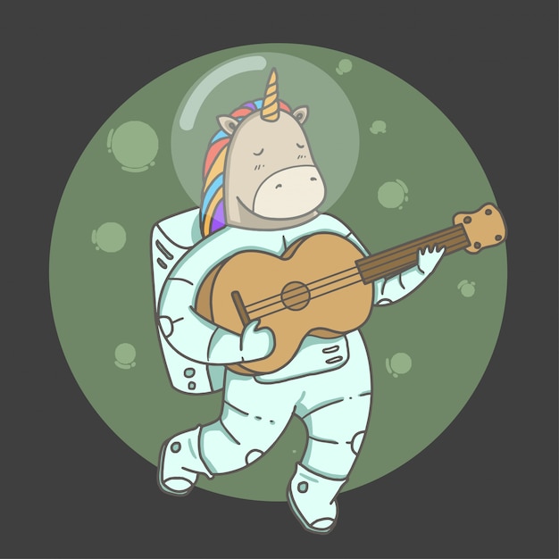 Espacio astronauta unicornio