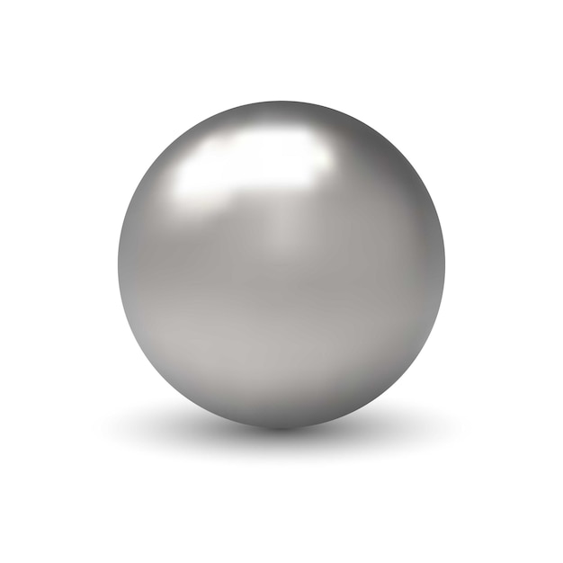 Espacio en blanco de esfera redonda gris o bola 3d. Vector.