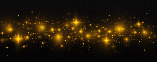 Espacio brillante partículas de polvo mágico dorado. Concepto de luz navideña.