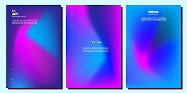 Espacio de copia de conjunto de diseño de cartel de malla de degradado abstracto colorido