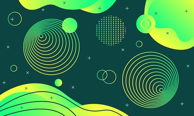 Espacio de copia de plantilla de fondo de forma abstracta en color verde y amarillo para póster o pancarta
