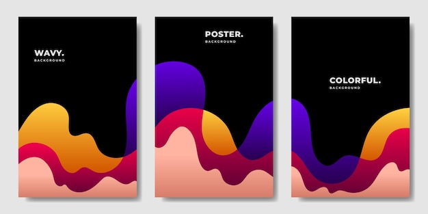 Espacio de copia de plantilla de fondo ondulado abstracto colorido para pancarta de póster o portada de revista