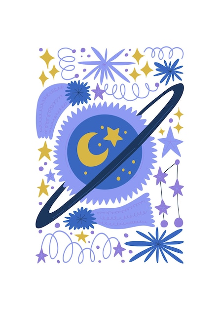 El espacio y el cosmos elementos abstractos la astronomía y la composición estelar moderno de moda Matisse mínimo.