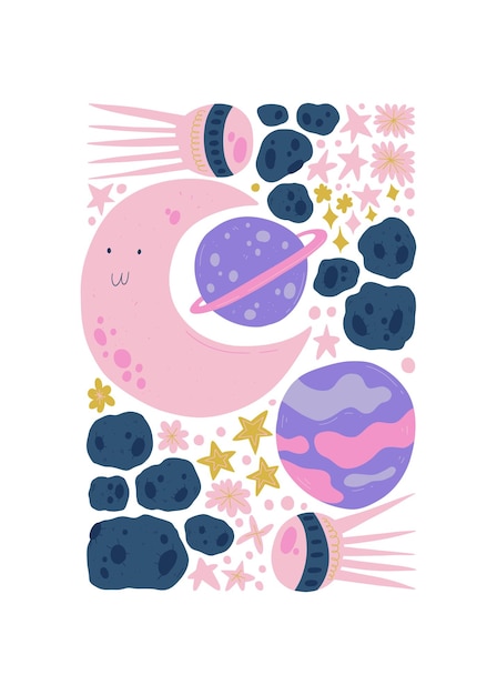 El espacio y el cosmos elementos abstractos la astronomía y la composición estelar moderno de moda Matisse mínimo.