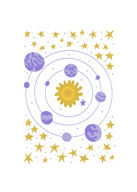 El espacio y el cosmos elementos abstractos la astronomía y la composición estelar moderno de moda Matisse mínimo.