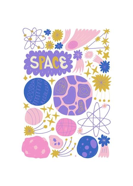 El espacio y el cosmos elementos abstractos la astronomía y la composición estelar moderno de moda Matisse mínimo.