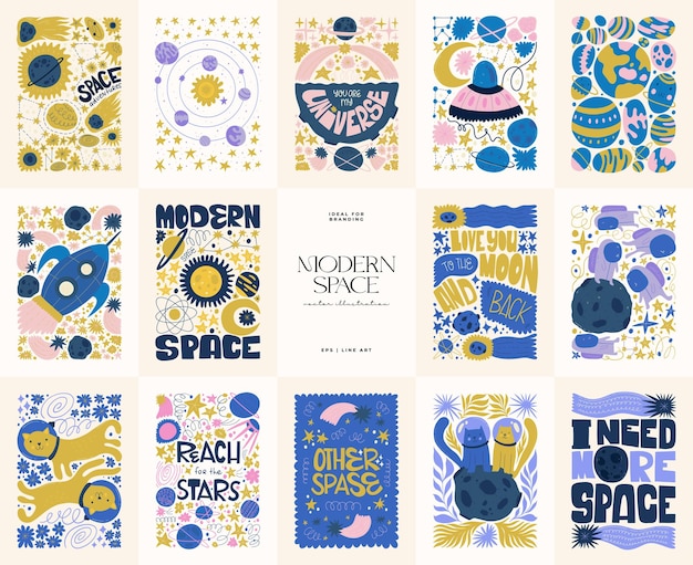 El espacio y el cosmos elementos abstractos Astronomía y composición estelar moderno de moda Matisse