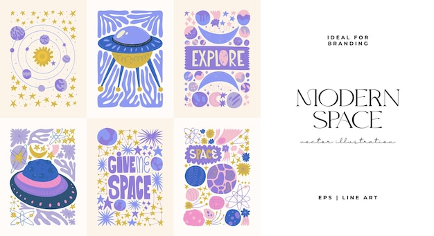 El espacio y el cosmos elementos abstractos Astronomía y composición estelar moderno de moda Matisse