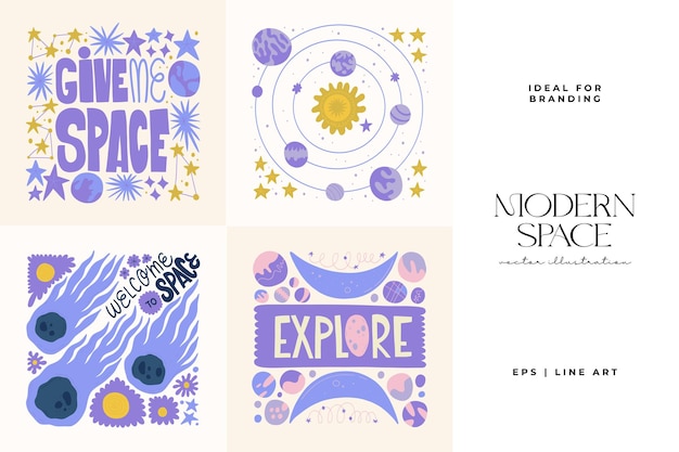 El espacio y el cosmos elementos abstractos Astronomía y composición estelar moderno de moda Matisse