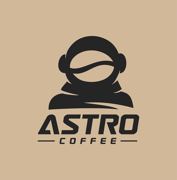 Espacio de diseño de logotipo de café astronauta cafetería