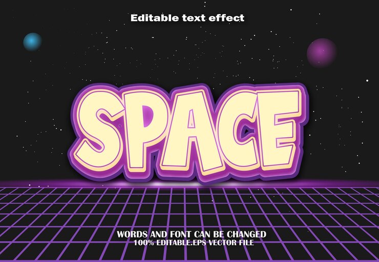 Vector espacio editable efecto de texto estilo de dibujos animados