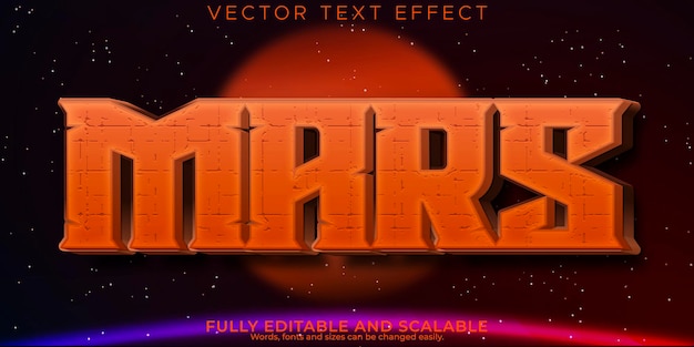 Espacio editable de efecto de texto de Marte y estilo de texto futuro