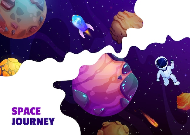 espacio exterior dibujos animados astronauta galaxia espacio estrellas