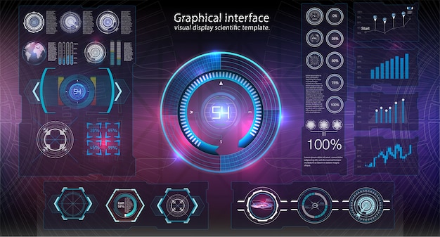 Espacio exterior de fondo de hud. elementos de infografía datos digitales, antecedentes comerciales.