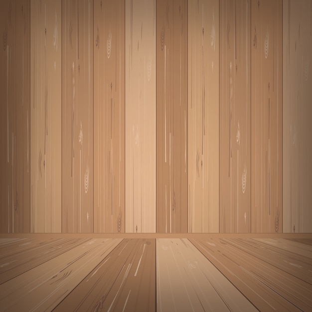 Espacio de habitación de madera vacía para el fondo.