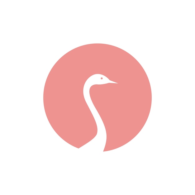 Espacio negativo con diseño de logotipo de garzas de aves símbolo gráfico vectorial icono signo ilustración creativa