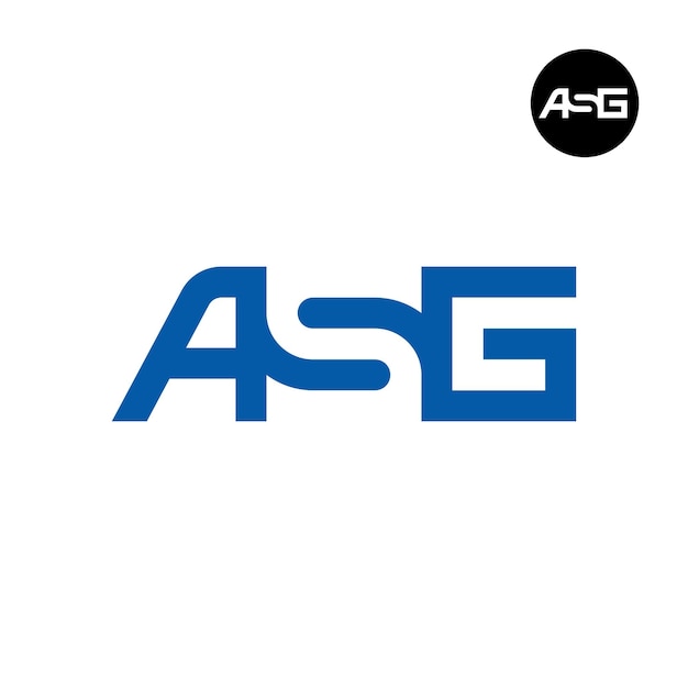 Espacio negativo de la letra del logotipo de ASG