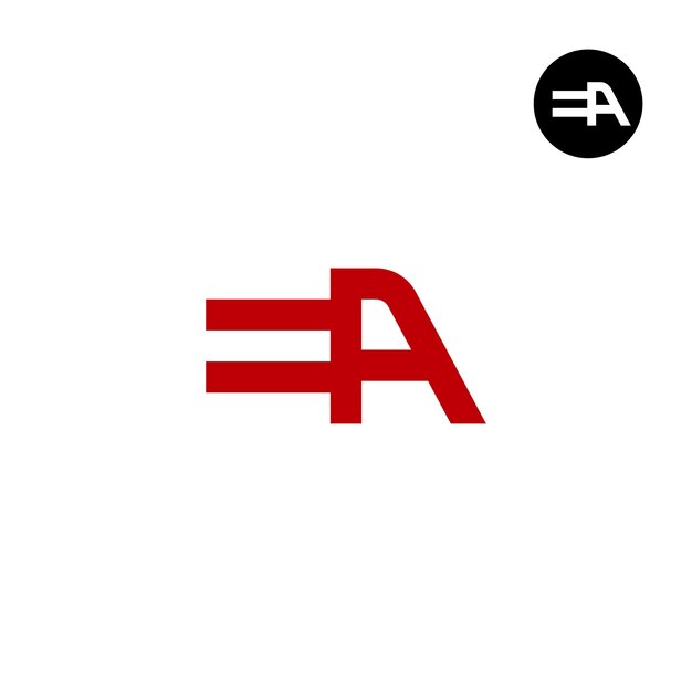 Espacio negativo de la letra del logotipo de EA