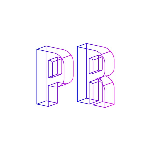 espacio negativo p r logotipo