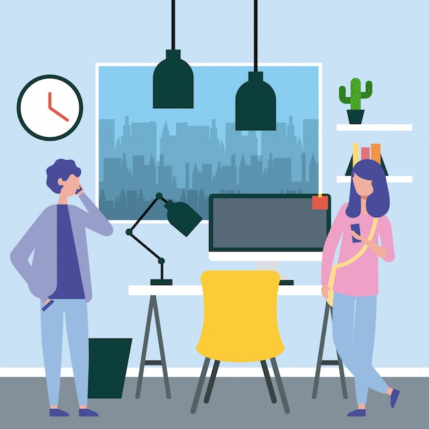 Espacio de trabajo de personas de negocios