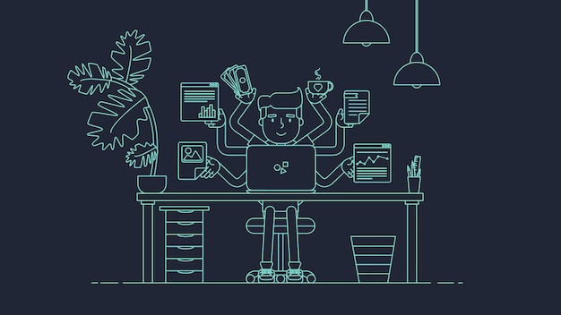 Vector espacio de trabajo de tecnología creativa