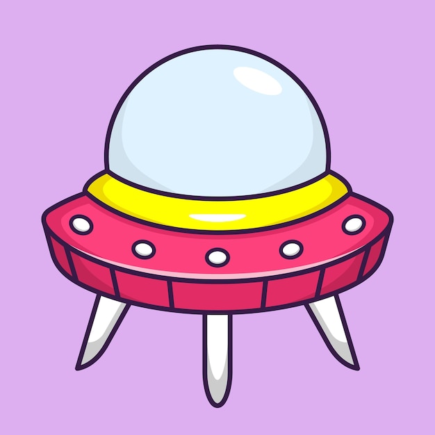 Espacio UFO Flying Cartoon Vector Icono Ilustración Ciencia Tecnología Icono Concepto