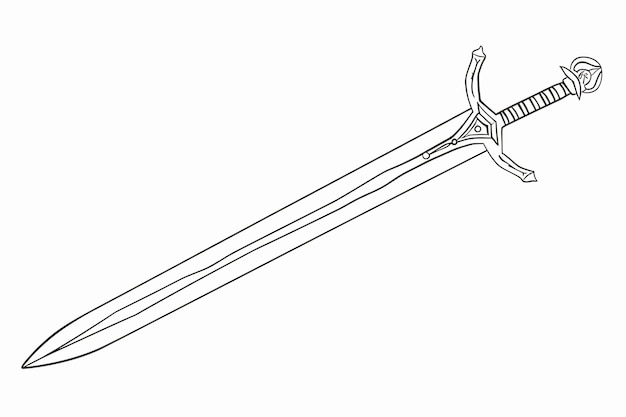 Espada ancha aislada en el vector