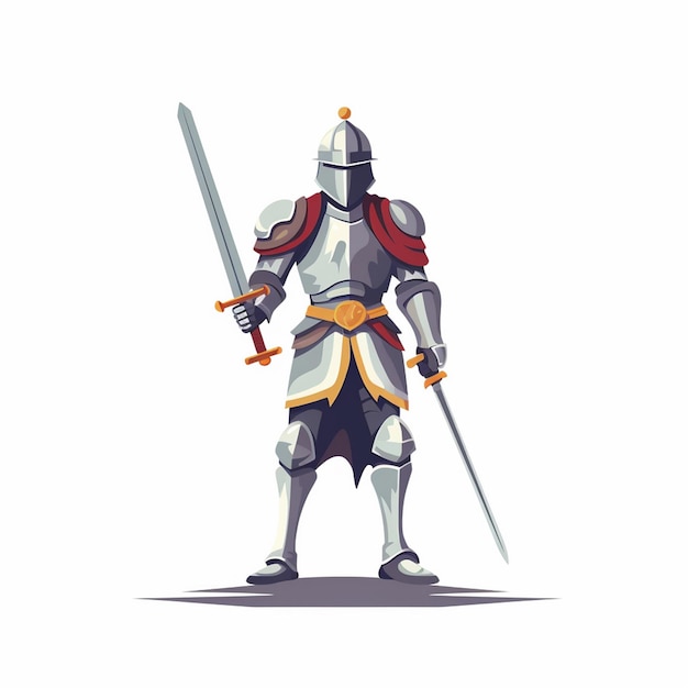 espada caballero escudo vector armadura medieval guerrero ilustración de guerra símbolo antiguo héroe h