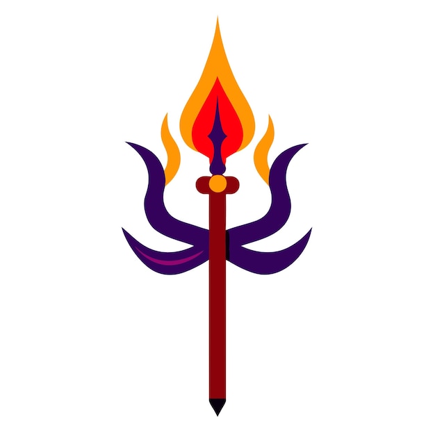 una espada de colores con la palabra "fuego" en ella