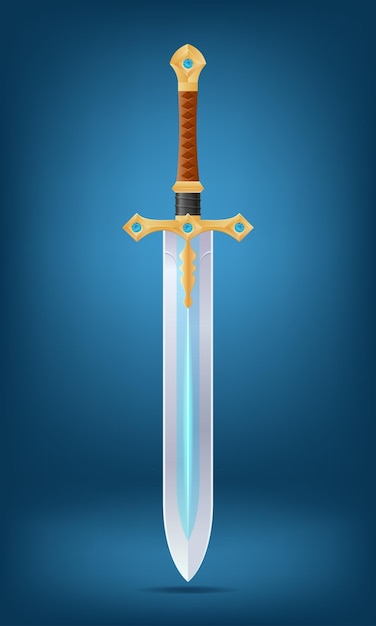 espada decorativa de fantasía con una ilustración vectorial detallada