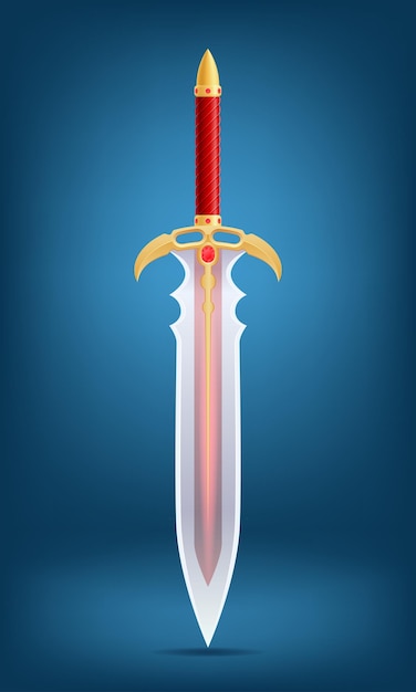 espada decorativa de fantasía con una ilustración vectorial detallada