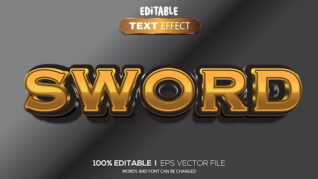 Espada de efecto de texto 3D