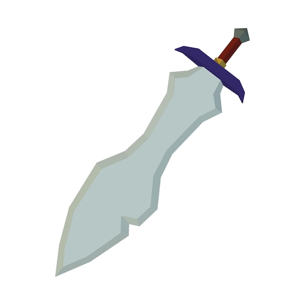 espada de juego de dibujos animados, espada de dibujos animados para juego sobre fondo blanco, ilustración vectorial