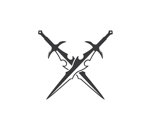 Espada logo icono vector ilustración diseño