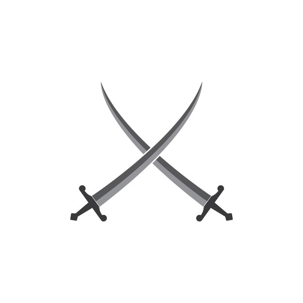 Espada logo vector diseño plano