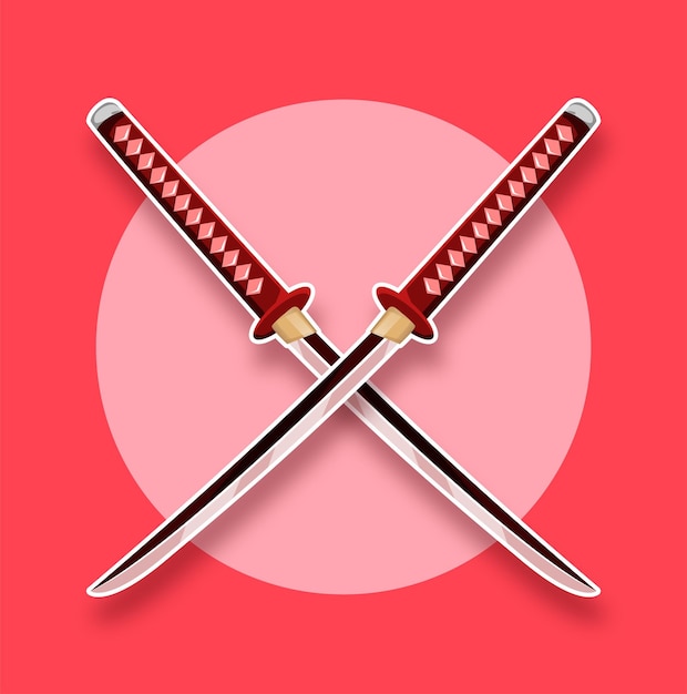 Ilustración de espada samurai katana