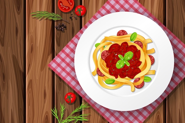Espaguetis a la boloñesa con salsa de tomate