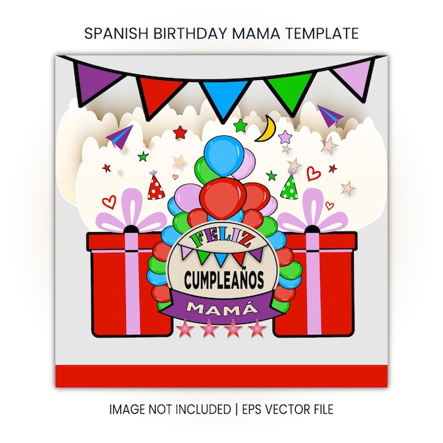 Vector españa feliz cumpleaños plantilla