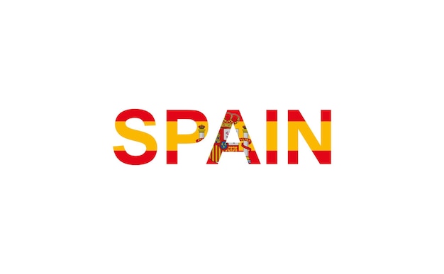 España Letras en el estilo de la bandera del país España palabra en el diseño de la bandera nacional