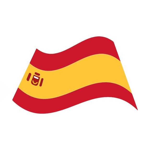 España país bandera ondeando fondo blanco
