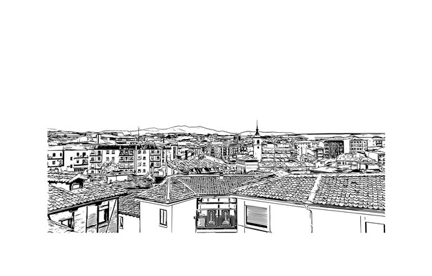 España Segovia Ilustración dibujada a mano en vector