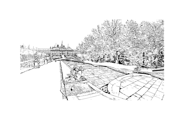 España Segovia Ilustración dibujada a mano en vector