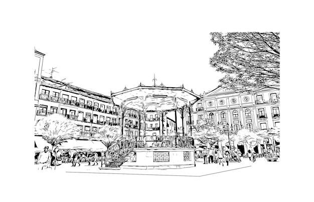 España Segovia Ilustración dibujada a mano en vector